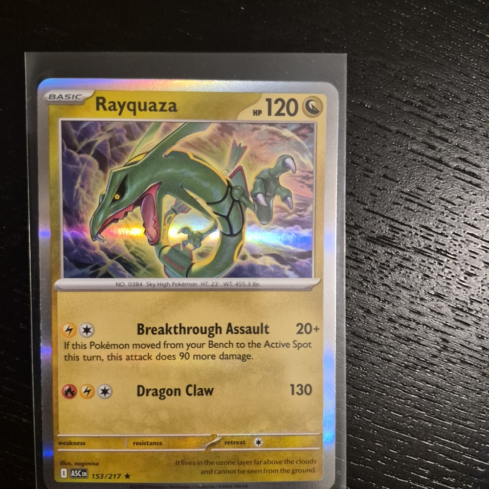 Pokemon Rayquaza Holo Yellow Green Card
